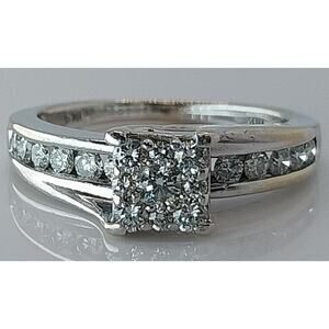 14K WG Diamond Wedding Ring 4.7g Size 6.5